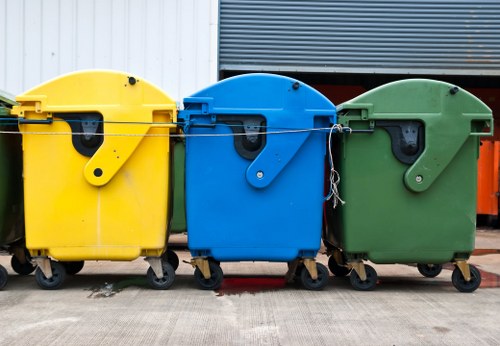 Tottenham rubbish collection truck in action