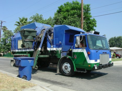 Professional rubbish removal truck in North London