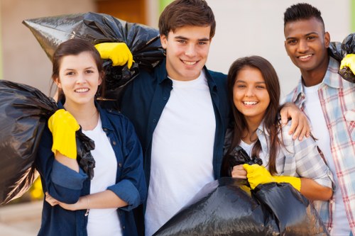 Happy residents using rubbish removal services in Holloway