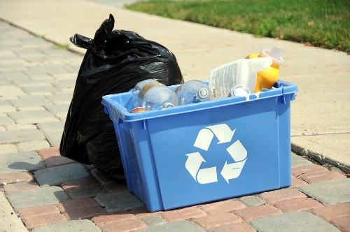 Professional rubbish removal team at work